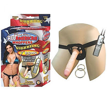 All American Whoppers 7 inches Vibrating Dong Universal Harness