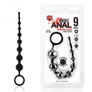 All About Anal Silicone Anal Beads 9 Balls Black